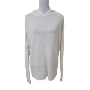Gap Size XL Off-White Knit Hooded Sweater. Linen Blend. Excellent Used Condition